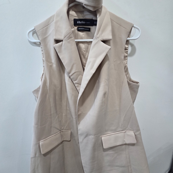 Studio Women's Cream Sleeveless Blazer - Picture 5 of 8